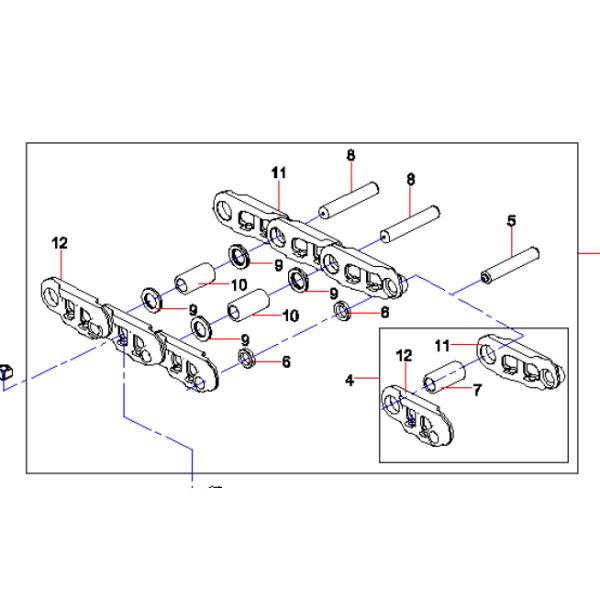 SANY Track Chain Assembly 11717576, 10786241, 14092184
