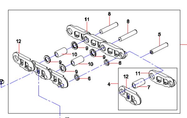 SANY Track Chain Assembly 12234749, 14017794