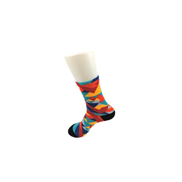 Sporty Anti - Bacterial Knitted 3D Printed Socks Unisex Adults Wearing Black