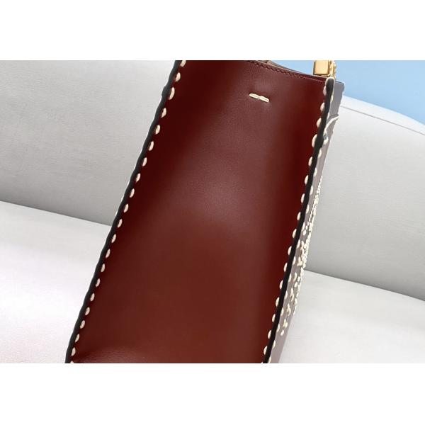 Stitching Womens Leather Tote Shopper Bag Blue With Single Shoulder Strap