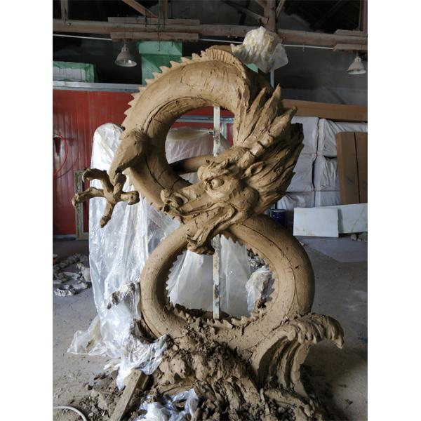 Indoor Decor Custom Fiberglass Statues Lucky Chinese Dragon Sculptures