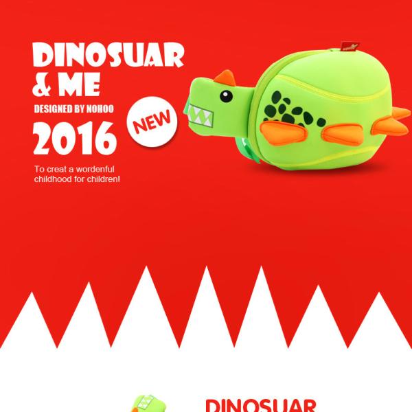 Dinosaur Shaped Kids Sling Bag / Baby Travel Bag With Spiked NHX003