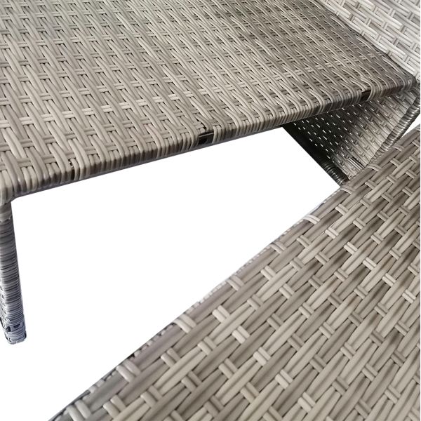 Factory Cheap Concise Style Outdoor Garden Leisure Patio Furniture Set Rattan Wicker Corner Sofa Chair and Coffee Table