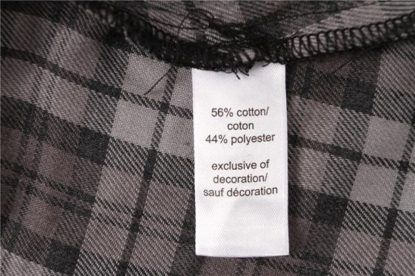 Slim fit grey Ladies Casual Plaid Shirts 56% Cotton 44% Polyester