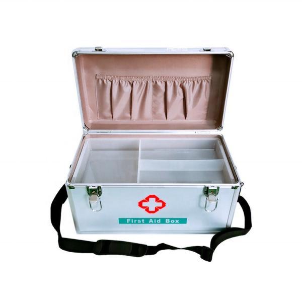 Aluminium Shoulder strap Emergency Medical Supplies box workshop metal First Aid box Storage case  with lock
