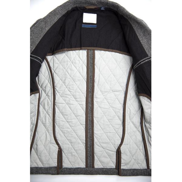 Grey Herringbone Mens Casual Blazer Jacket Fine Workmanship Woolen Warm Wear