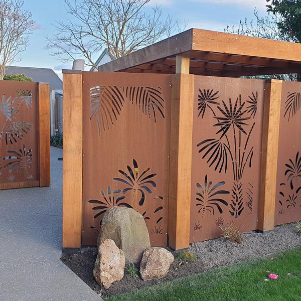 OEM Metal Garden Products Corten Steel Privacy Screen Backyard Decoration