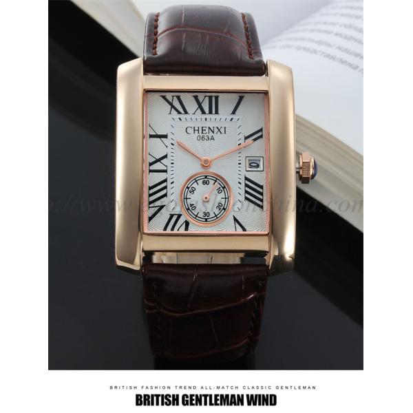 063A Fashion European Hotsale Watches Women Luxury Watch Rose Gold Square Quartz Watch New