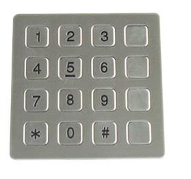 Vandal Resistant Phone Keyboard , Stainless Steel Keypad With 16 Keys