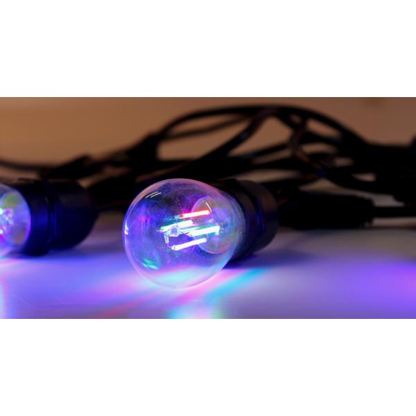 24ft 12 Bulb IP65 Waterproof Festoon Lighting Outdoor Garden Wedding Christmas Decoration S14 RGB LED Filament Bulb Light String