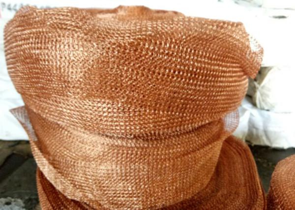 Red Purple Brass Knitted Copper Wire Mesh Tube Sleeve For Demister Cell Kitchen Filter