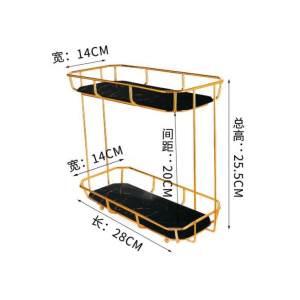 Waterproof Metal H30CM 2 Tier Bathroom Counter Shelf
