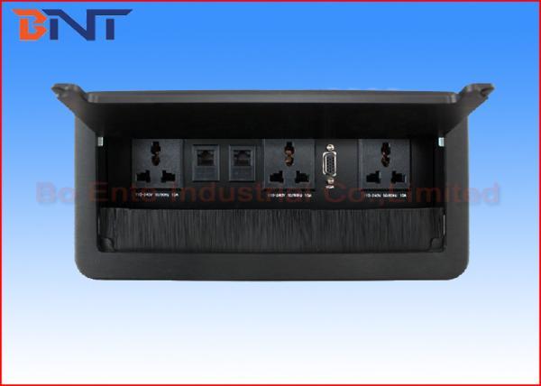 Liga manual escondida Tabletop do RJ45 Flip Up Power Outlet Aluminum 253 milímetros * 115mm * 78mm