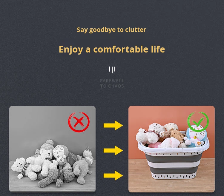 Creative Folding Wall-Mounted Portable Plastic Modern Simple Extra Large Thickened Kitchen Bathroom Laundry Basket Foot Bath