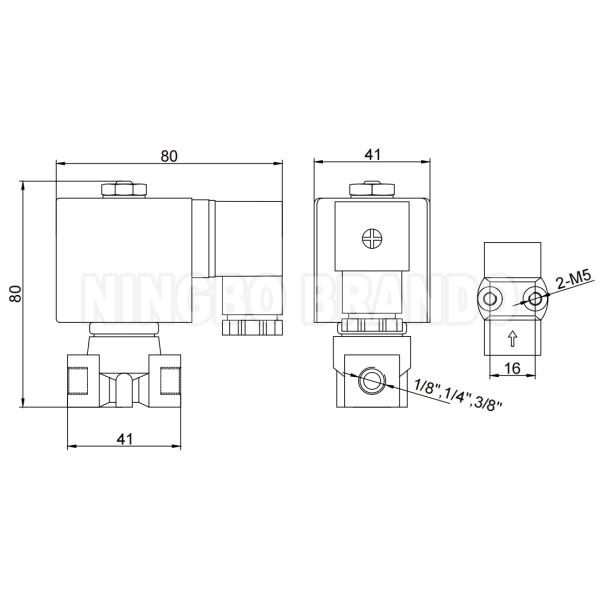 170 bar Water Air Gas Brass High Pressure Solenoid Valve 1/8'' 1/4'' 3/8'' 220V 24V