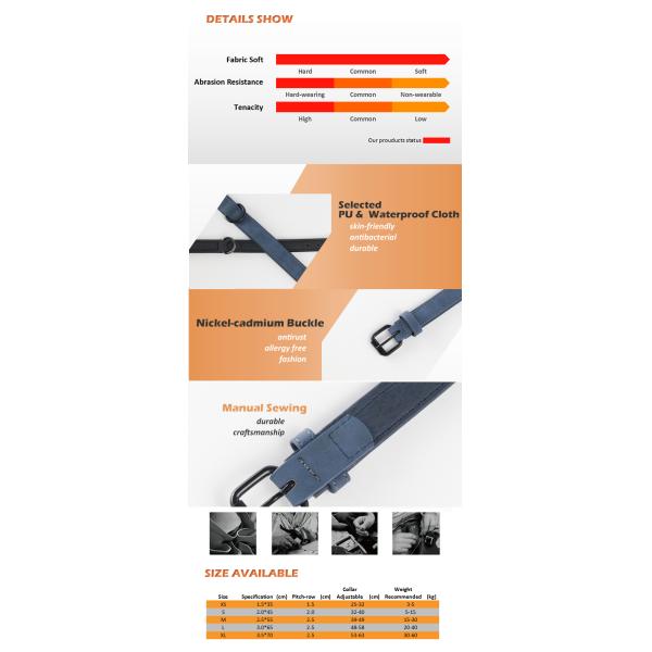 Multi Color Pet Collar Leash Handmade Cow Vegan