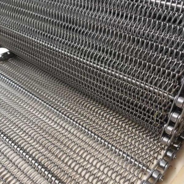25.4mm Pitch 304 SGS Steel Mesh Conveyor Belt With Chain Link