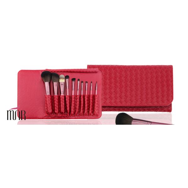 Red Natural Synthetic Hair Makeup Brushes Professional Makeup Brush Kits