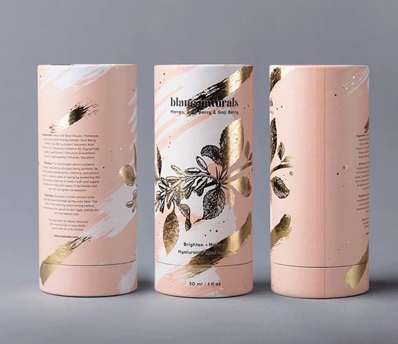 Presente de empacotamento do perfume cilíndrico luxuoso da fragrância do tubo do cartão em volta da caixa de papel