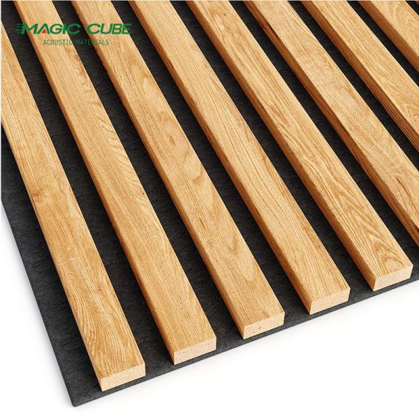 Fibra de poliéster E1 MDF Parede de painel de madeira de ardósia para decoração de parede de escritório