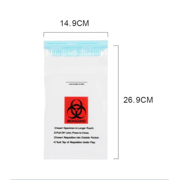 95kap del LDPE Ziplock del Biohazard de las bolsas de plástico de la autoclave densamente 0.04m m