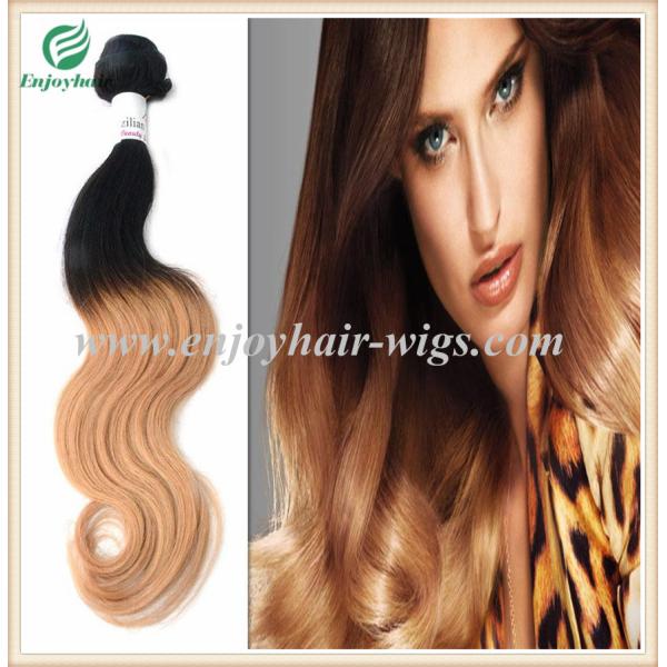 Peruvian 5A virgin remy hair weave ,ombre natural color/27# Body wave 10''-26''length