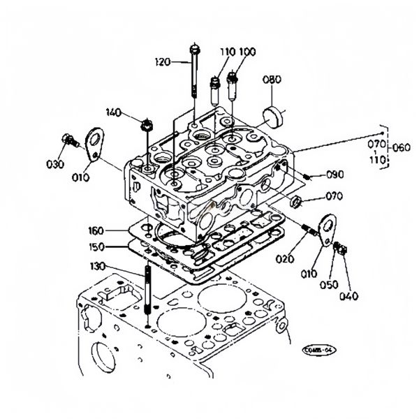 Z600 ZB600 2D72 Cylinder Head Gasket 15901-03314 1590103314 for Kubota Bobca t 313 Loader B4200 Tractor CR2500 CR2700