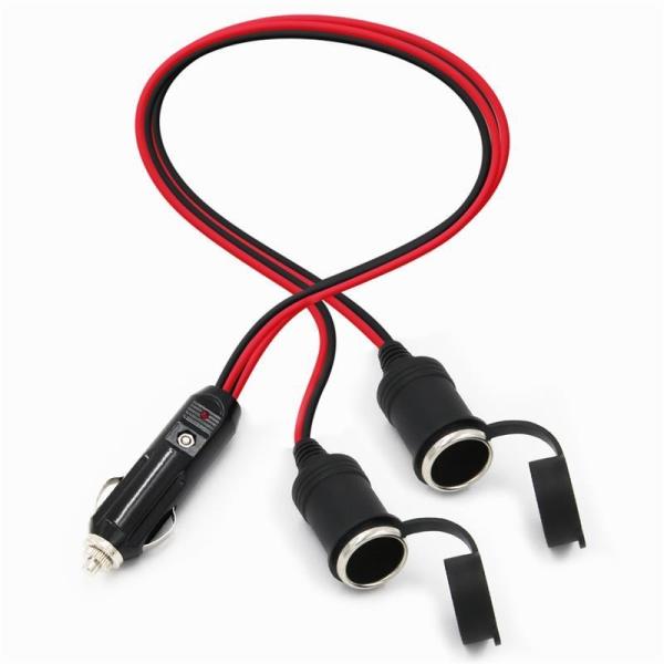 RoHS 24V 2468 18AWG com 2 em 1 Cable do isqueiro de cigarros do carro macho para plugues femininos