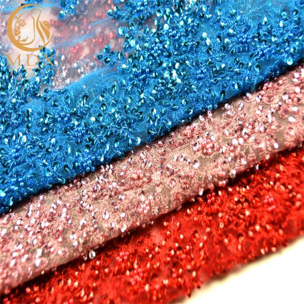 Оглушать Тюль шарики вышивки ткани шнурка яркого блеска для свадьбы