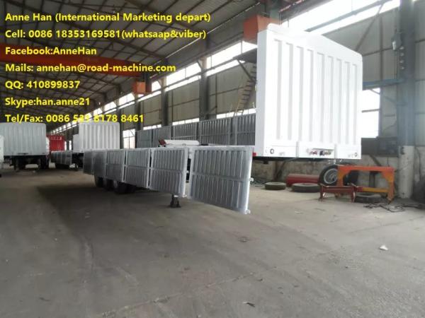 New Double Function Cargo Semi Trailer Trucks With 3 Fuwa Axles And Removable Wall Q345A Carbo Steel