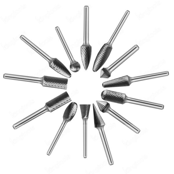 6mm 1/4 prime prime Shank Dia Metal Gravação de moagem de madeira Polir Borros rotativos de tungstênio Conjunto de ferramentas de portação Borros de carburo