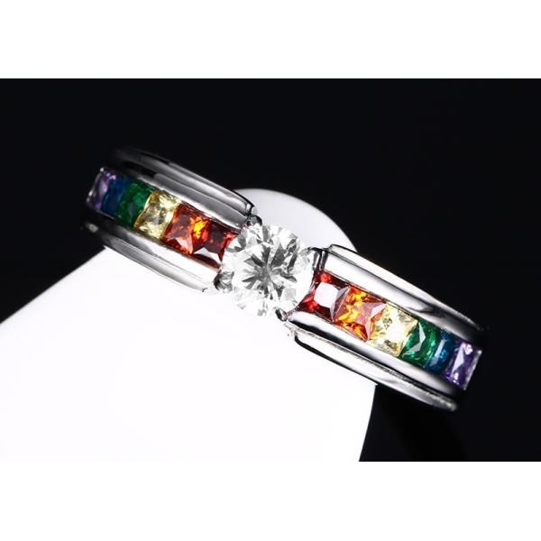 Anneaux de mariage en acier inoxydable avec incrustation de zircons et pierres CZ six couleurs