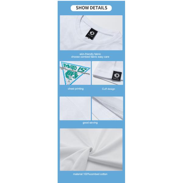 Men's Digital Printing T-Shirts OEM Logo Plain 100% Cotton T-Shirt for Custom Printing