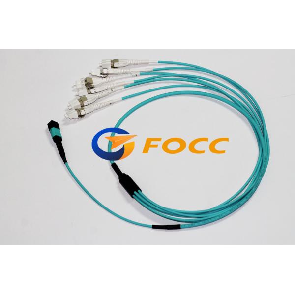 50/125μm OM3 Fiber MTP Fanout Cable 1x12 Fiber MTP to 12 LC