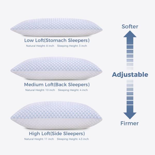 King Size Set of 2 Cooling Pillows for Sleeping Adjustable Loft Bed Firm or Soft Pillows for Side Festival Pattern