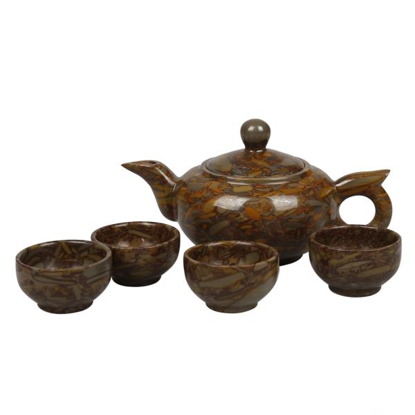 2024 Xiuyu Jade Teapot A Set of Natural Jade for Business Gift Polished Technique