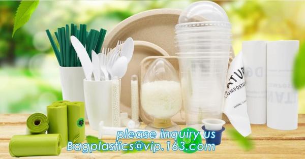China manufacturer 100% biodegradable singlet bags with EN13432 BPI OK compost home ASTM D6400 certificates, BIO, ECO