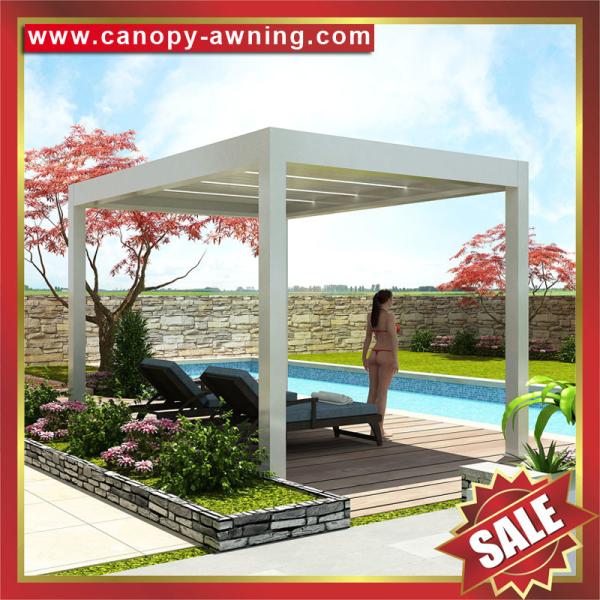 Aluminum alu Waterproof Outdoor Bioclimatic canopy Awning Louvre Motorized Opening louvered Roof Pergola gazebo pavilion