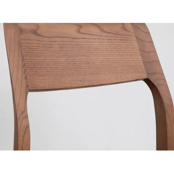 Chaise de salle à manger en bois d'acacia massif, cuir PU, OEM, sans accoudoirs