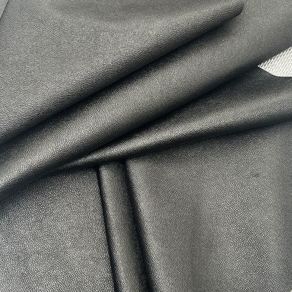 PVC Lambskin Grain Faux Leather Stretch Blackout Waterproof Synthetic Leather for Garment Clothing Pants Dress