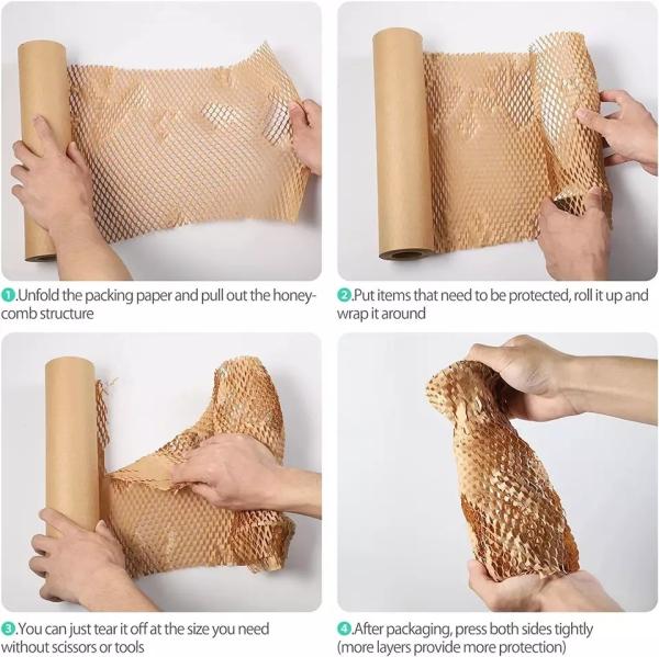 CXBZ Paper Black Kraft Packing Wrap Wrapper Wrapping Competitive Price Biodegradable Roll Eco Friendly Packaging Honeycomb
