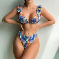 Calças curtas confortáveis de tecido de nylon bikini fato de banho durável colorido em estoque