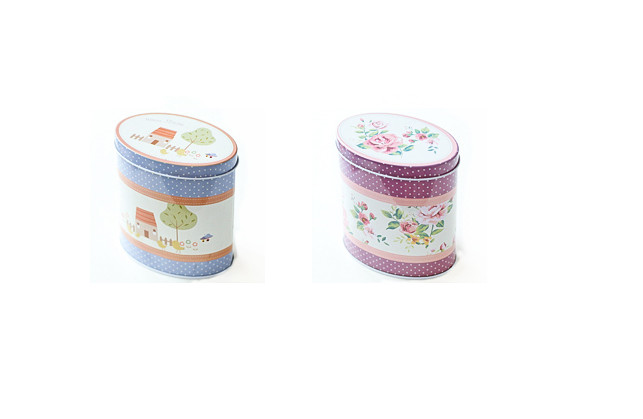 115 x 55 x 165mm Wedding Holiday Cake Tin Box Oval Shaped For Chocolate Packaging