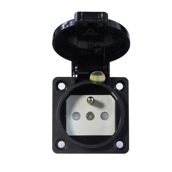 Adaptador de tomada à prova d'água com plugue EU de 3 pinos para energia externa