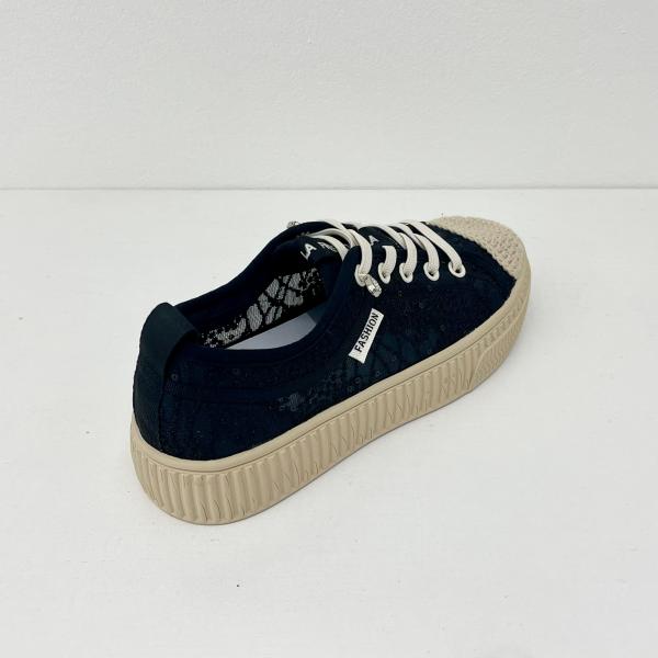 Women comfort black breathable sneakers with mesh upper espadrilles