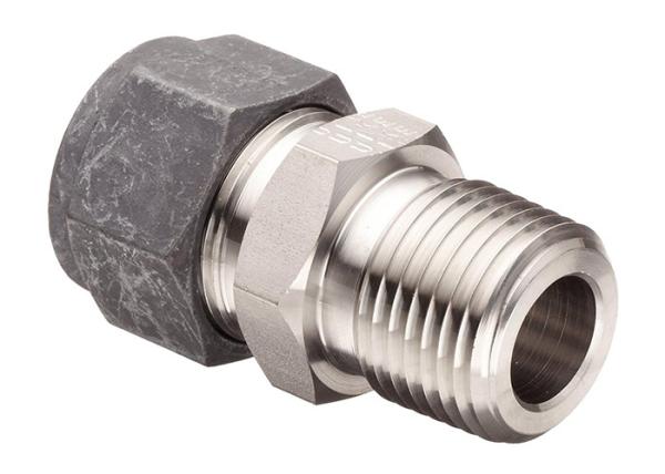 Fractional Tube NPT Compression Tube Fittings High Hardness Straight Male Connectors
