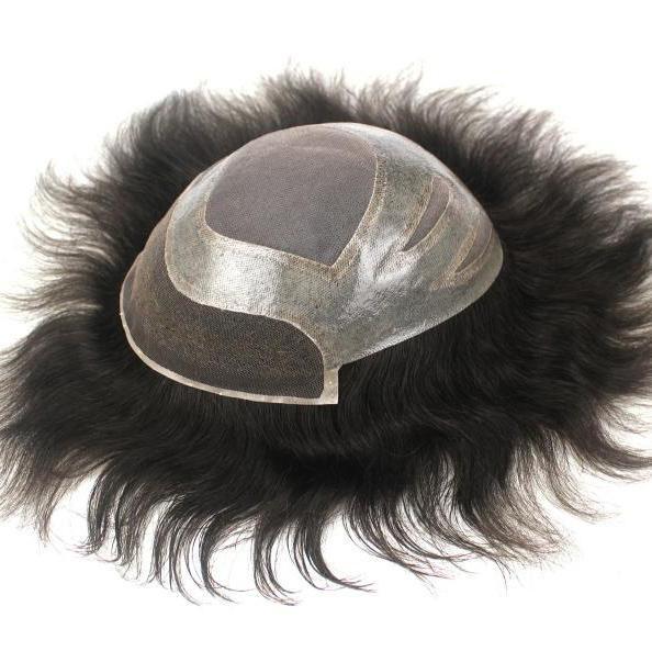 Longueur Système de cheveux personnalisé Base de dentelle Cheveux personnalisés Toupee Noir