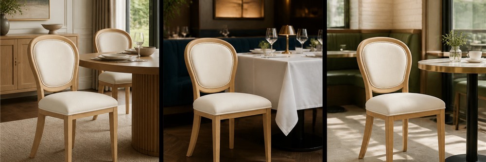 Oval Upholstered Back Dining Chair   CYC-072
