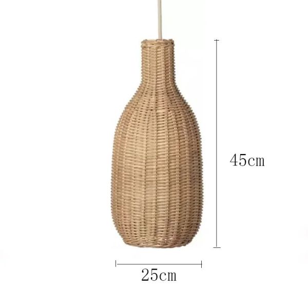 Dining Room Lamp Cafe LED farmhouse Village Vintage Handmade Wicker Pendant Light(WH-WP-112)