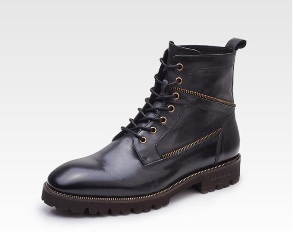 Calçados casuais superiores altos brancos dos homens respiráveis das botas de couro dos homens do tipo do outono